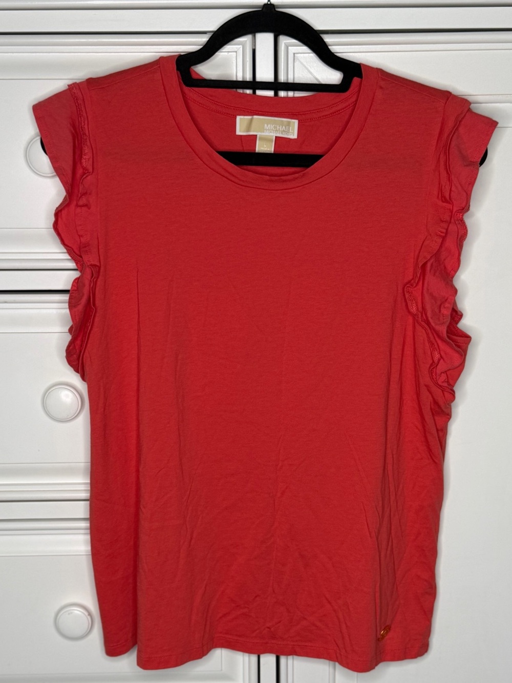 Michael Kors Coral Ruffle-Sleeve Tank
